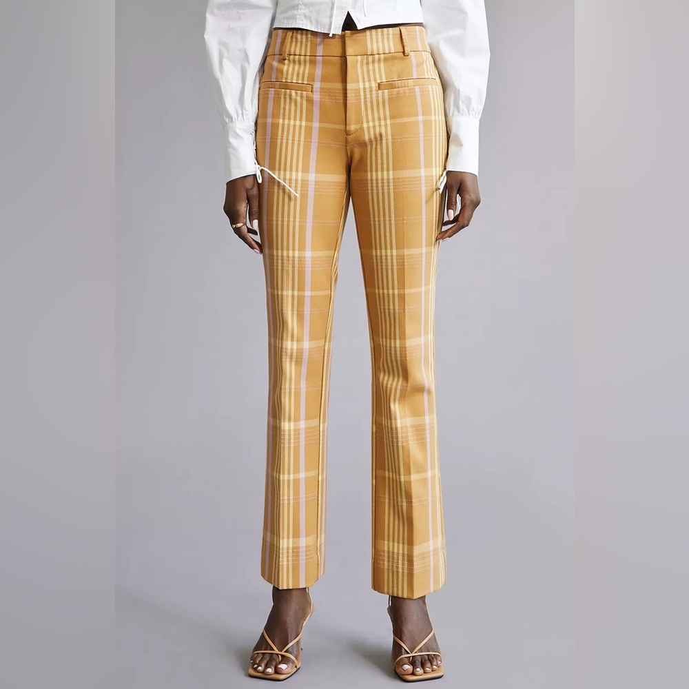 NWT Anthropologie Maeve Slim Kick-Flare plaid Pants - size 2